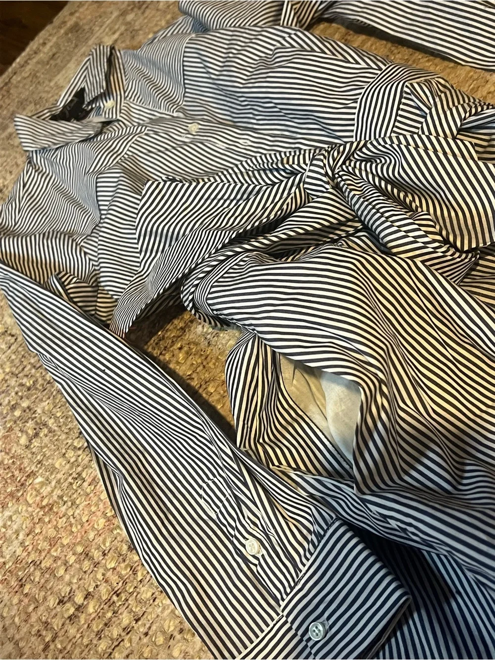 NWT J.Crew Tie-Waist Shirtdress Pockets Striped Cotton Poplin Blue White Size 4